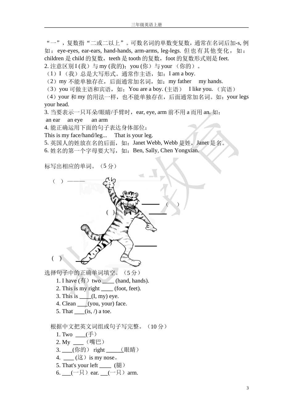 三年级英语练习题[16页]_第3页