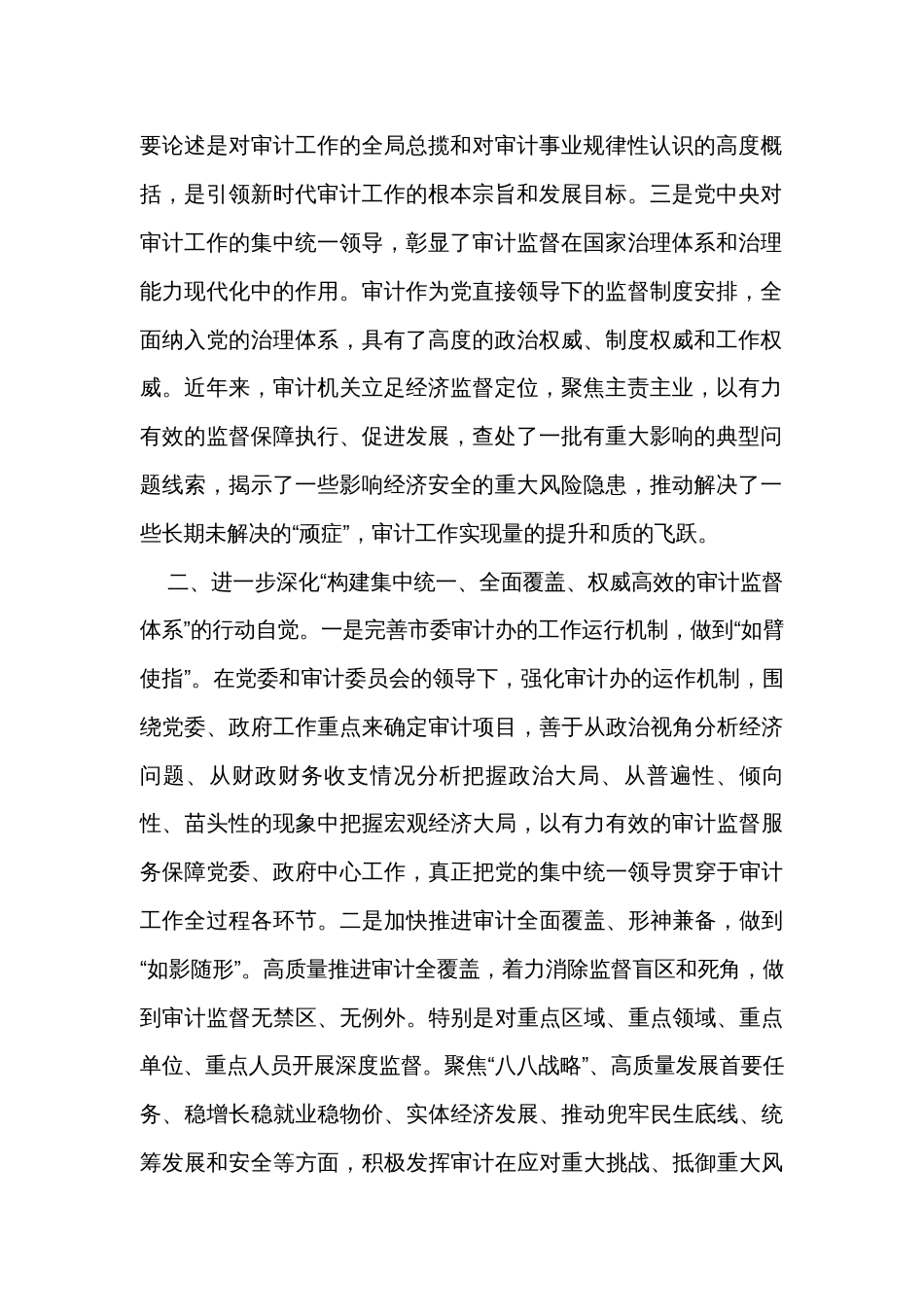 审计局在市委主题教育调研督导座谈会上的汇报发言_第2页