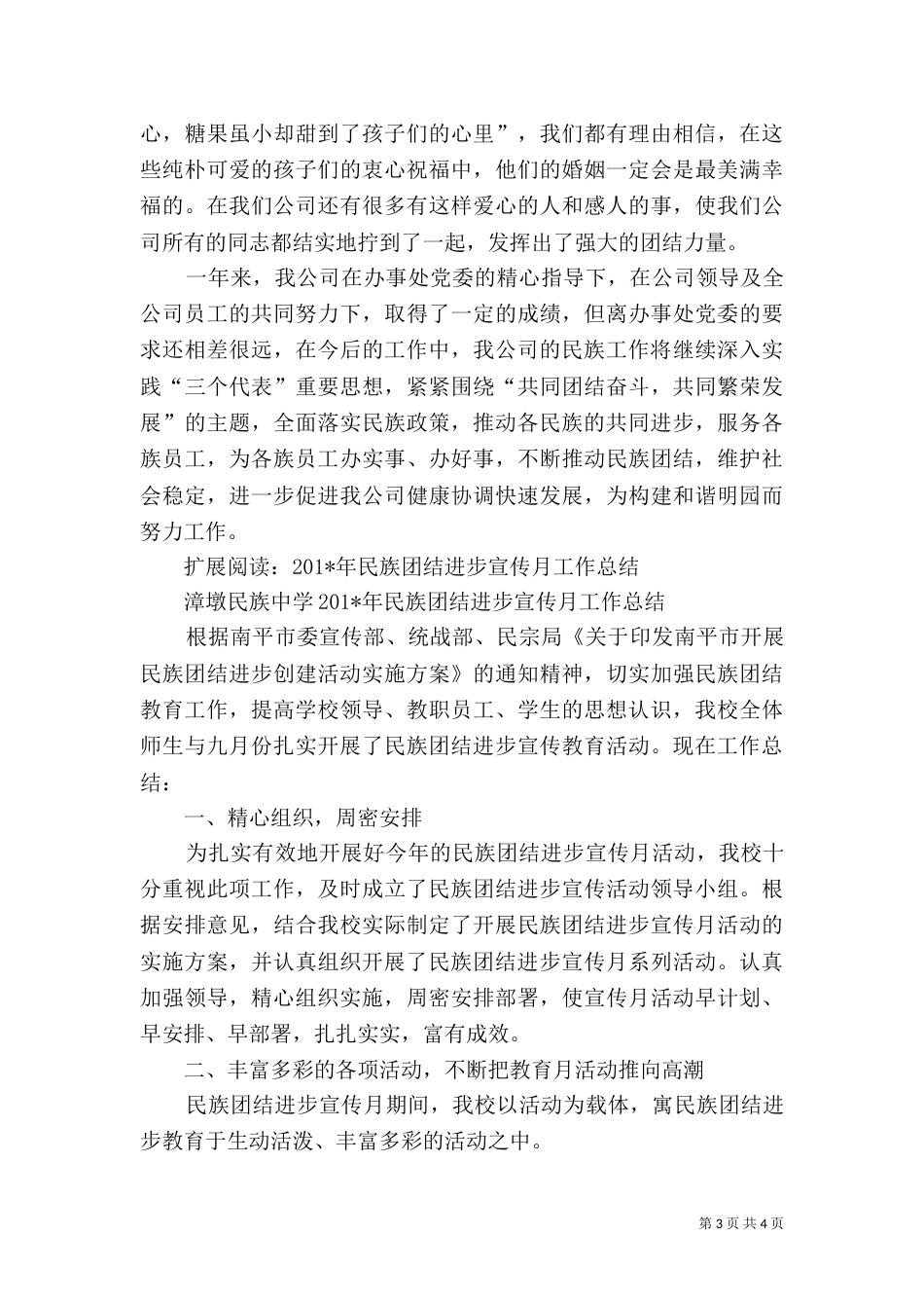 民族团结年工作总结_第3页