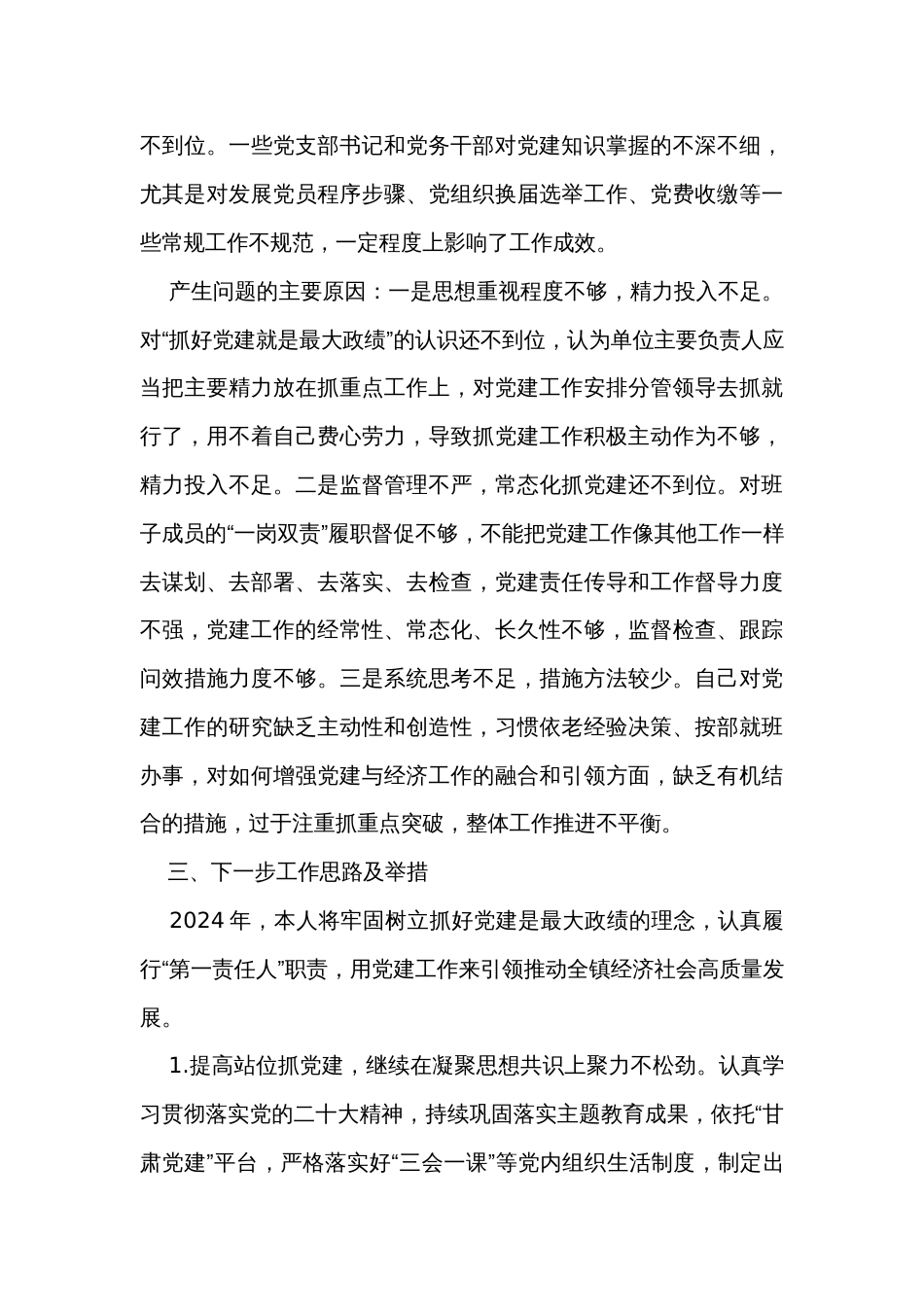 乡镇书记抓党建述职报告_第3页
