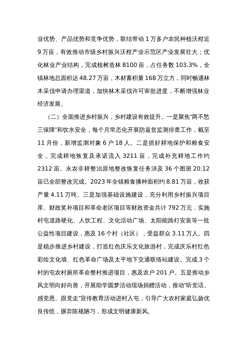 镇2023年工作总结及2024年工作计划_第2页