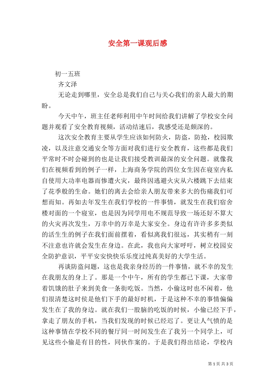 安全第一课观后感_第1页