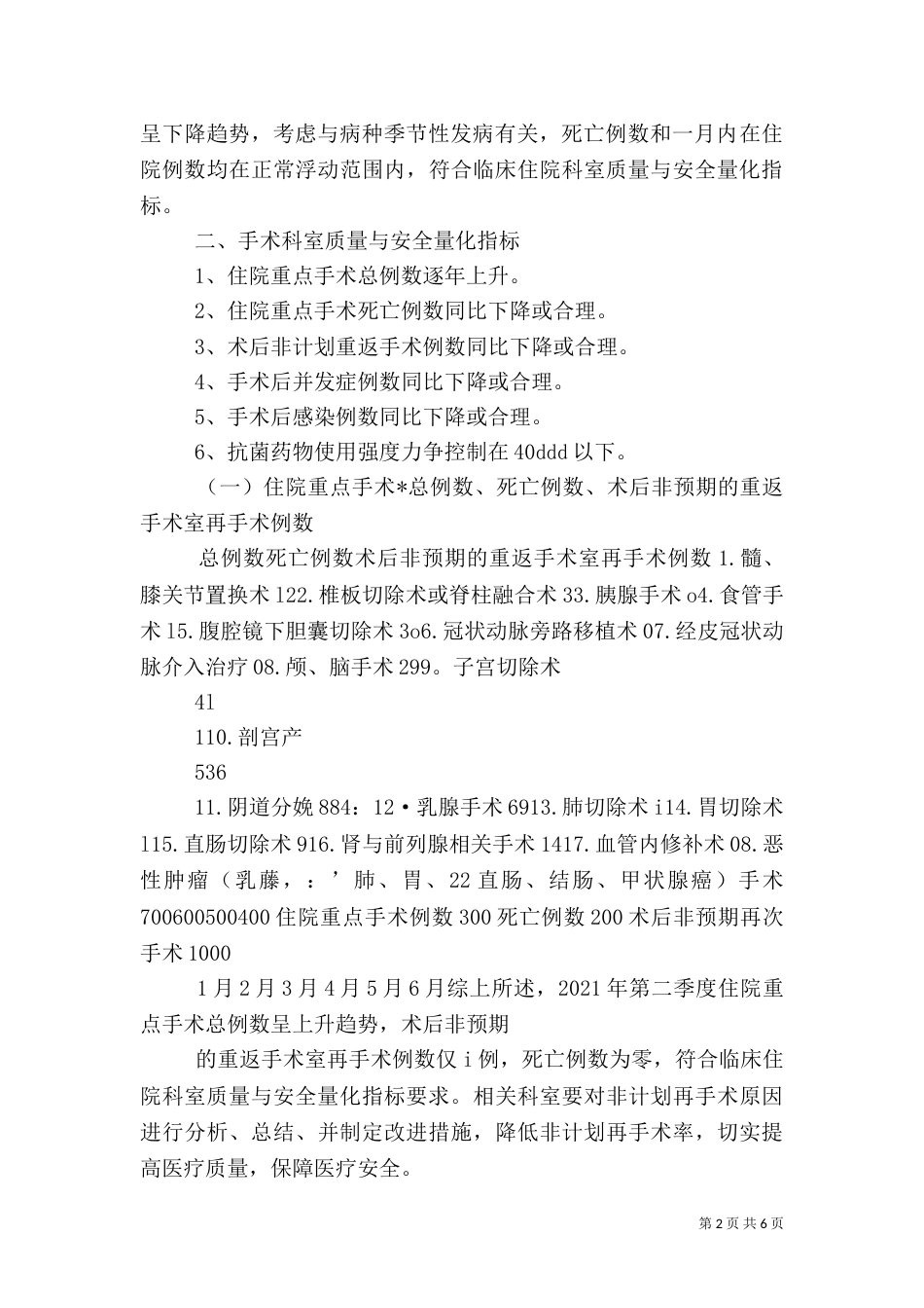 医院年度质量与安全主要监测指标分析报告5_第2页