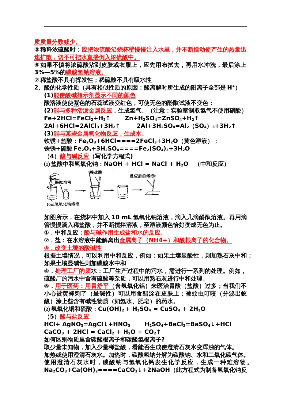 中考化学第十单元常见的酸和碱知识点总结[4页]_第2页