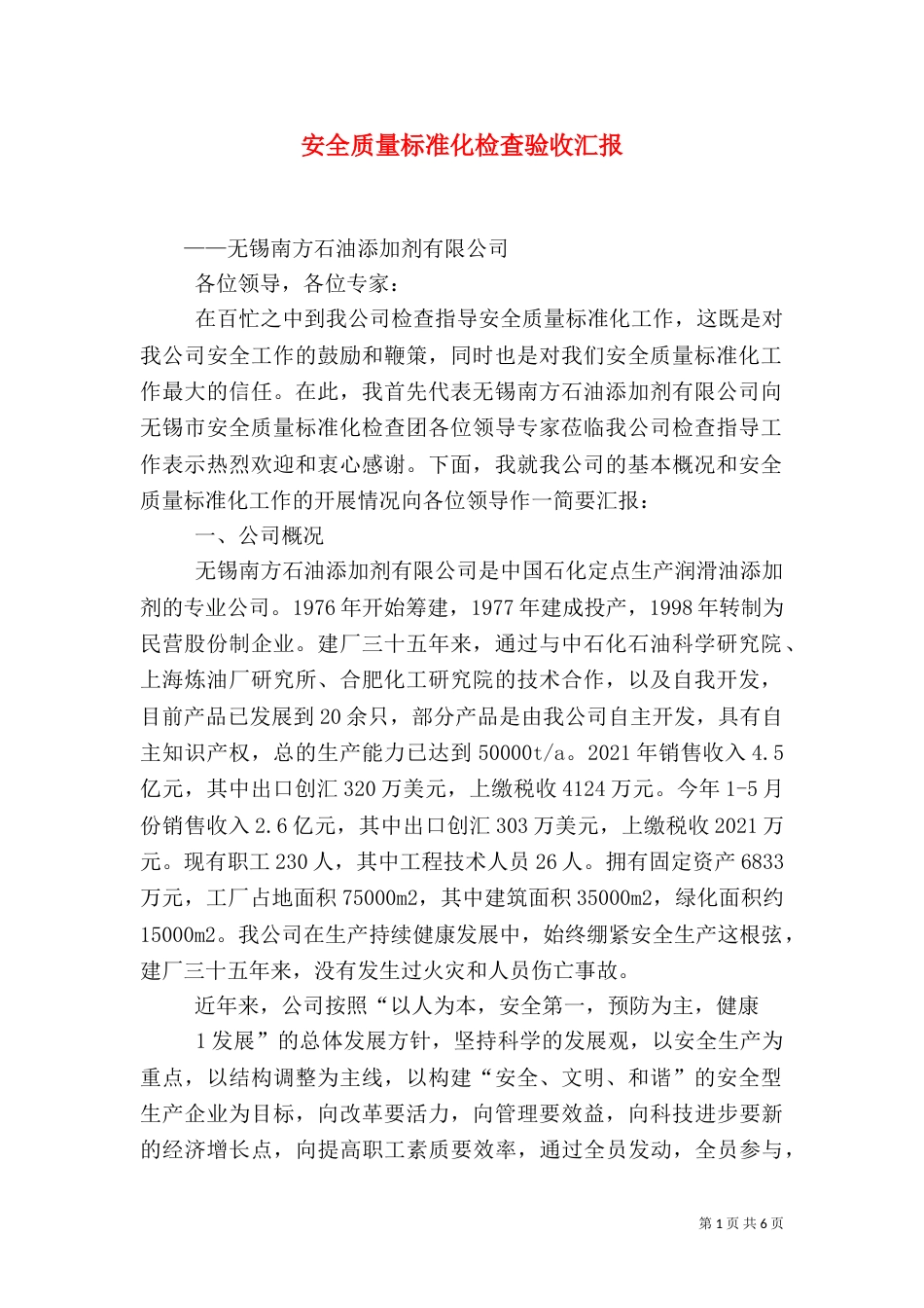 安全质量标准化检查验收汇报（二）_第1页