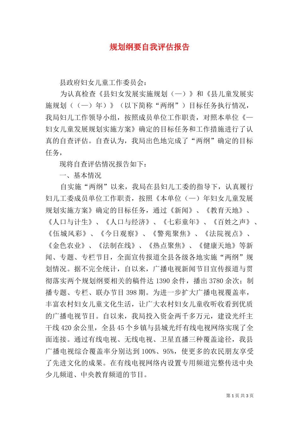 规划纲要自我评估报告_第1页