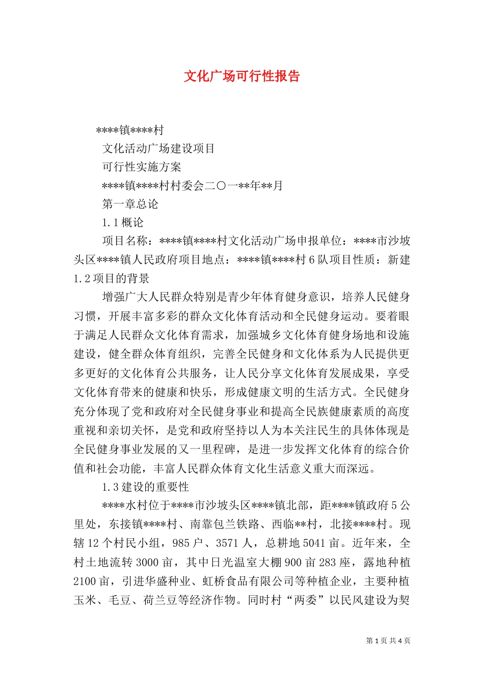 文化广场可行性报告_第1页