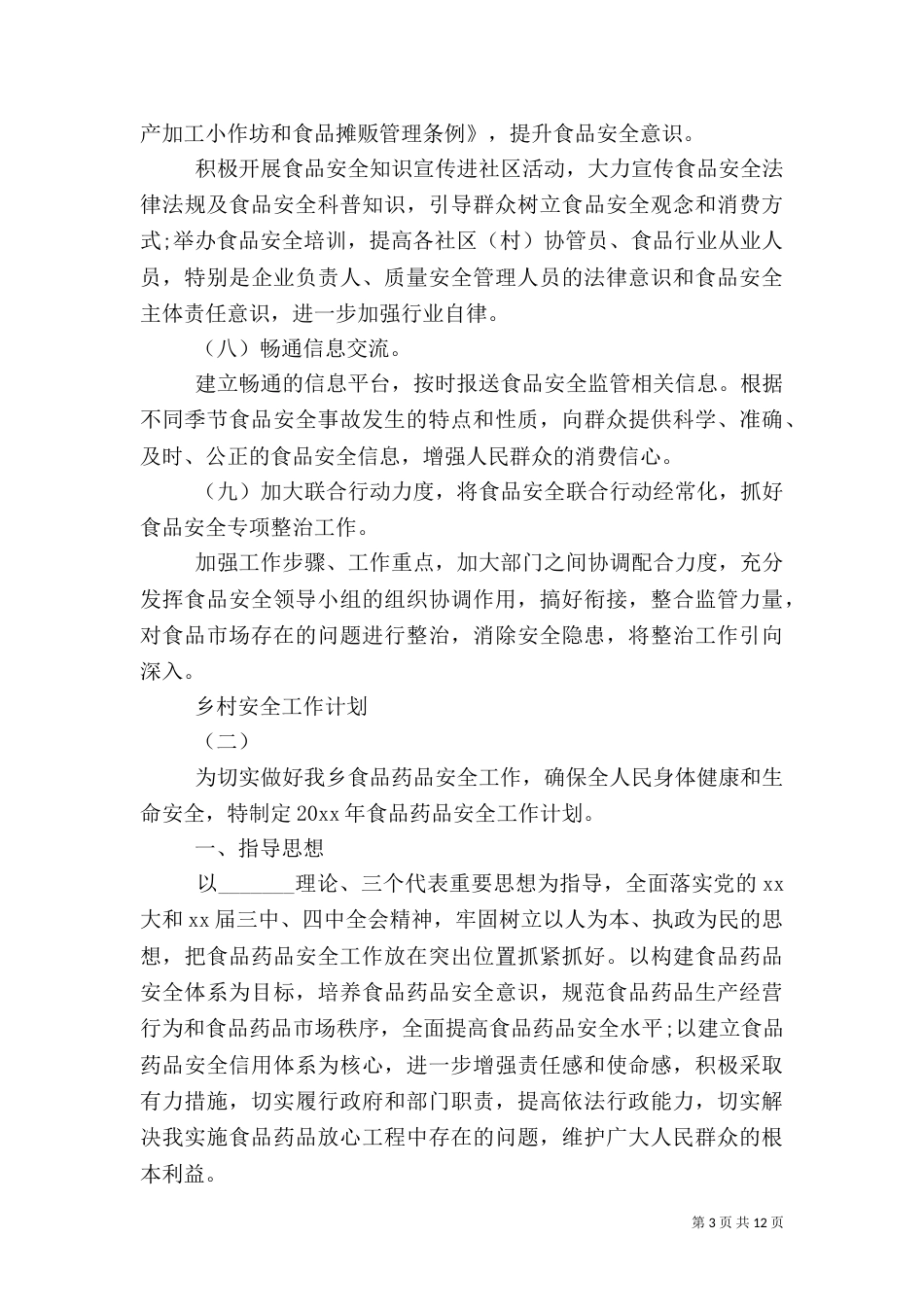 2023乡村安全工作计划_第3页