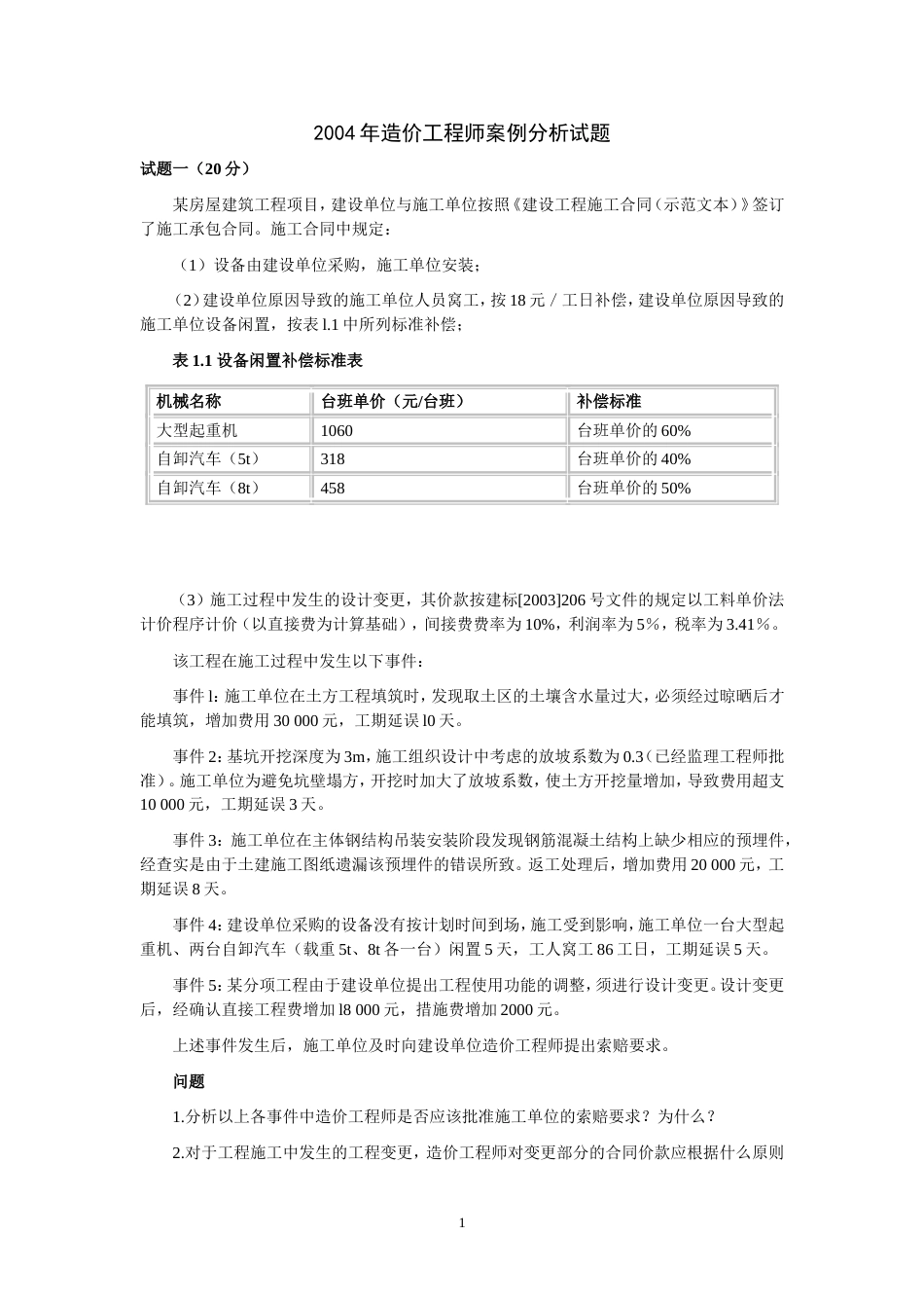 —08年案例分析考试试卷及答案汇总_第1页