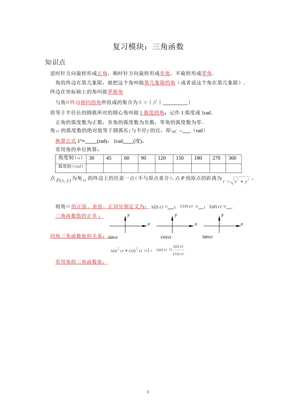 中职数学三角函数复习[4页]_第1页