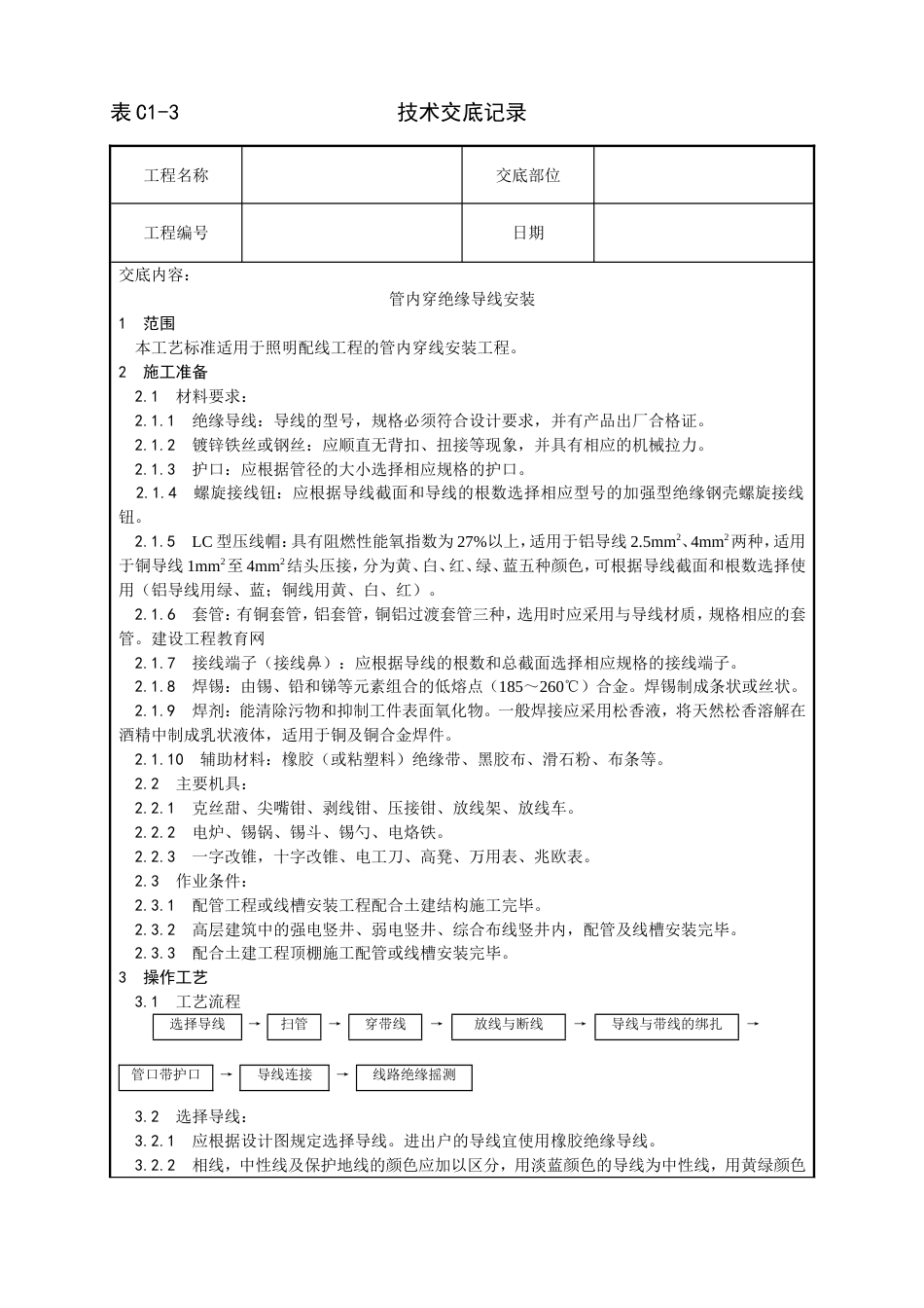 008_管内穿绝缘导线安装工艺[8页]_第1页