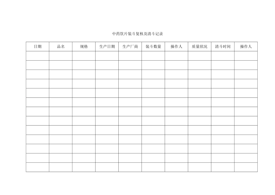 中药饮片装斗复核及清斗记录_第1页