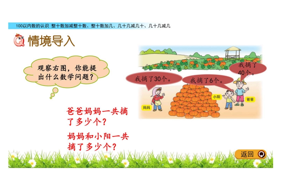 数学一年级下册3.3 整十数加减整十数、整十数加几、几十几减几十、几十几减几教学课件_第2页