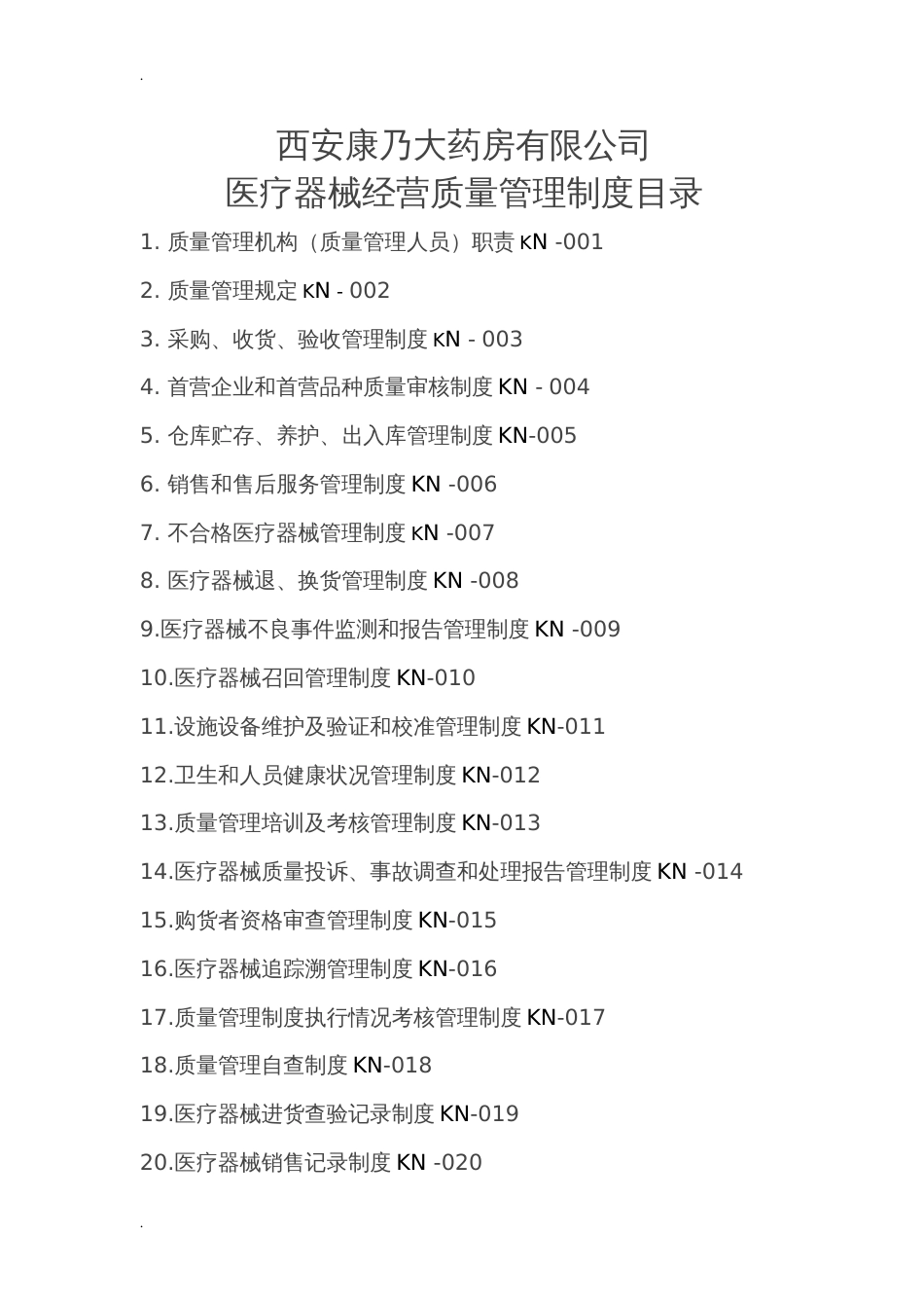 二类医疗器械经营质量管理制度及工作程序(共39页)_第1页