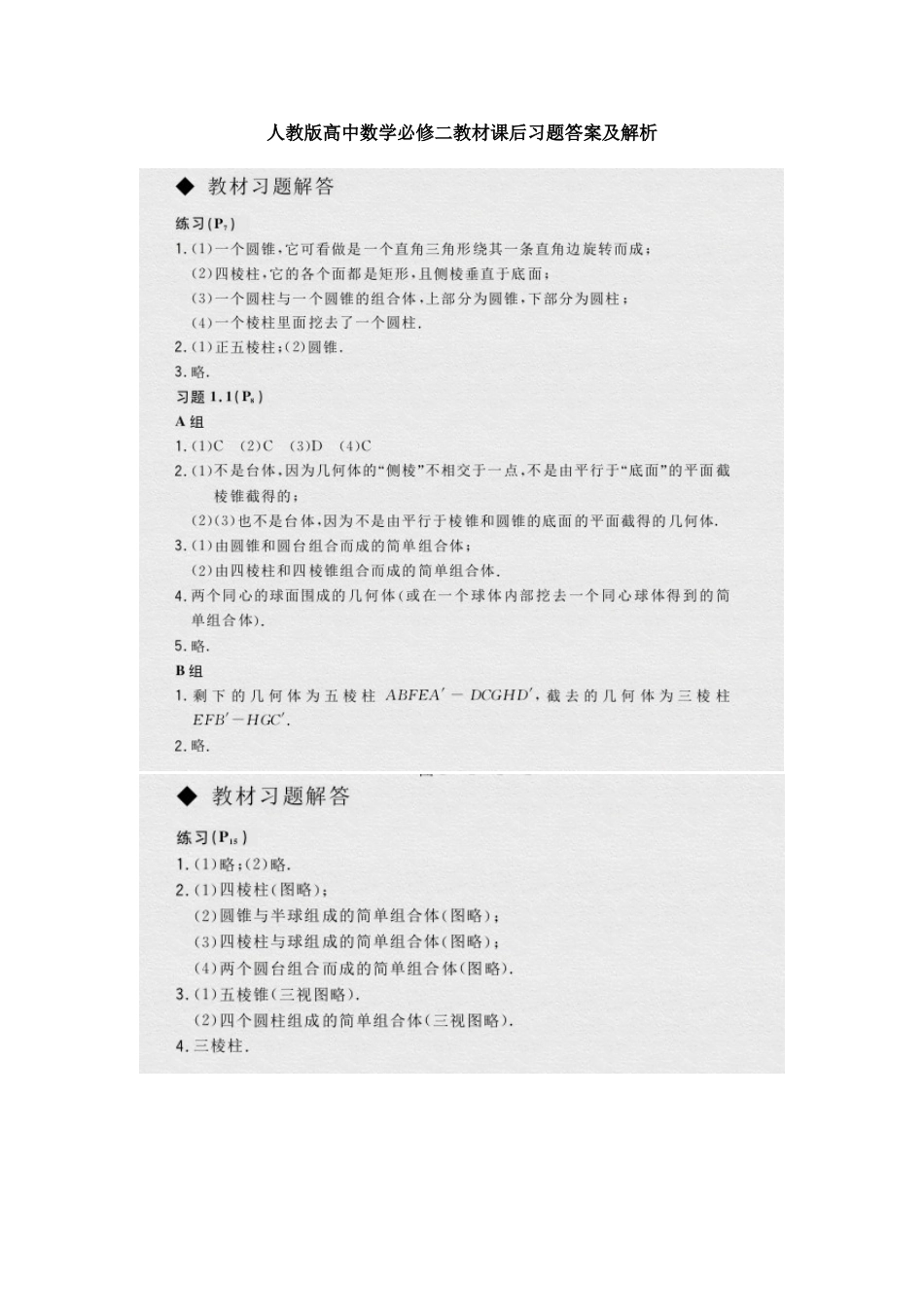 人教版高中数学必修二教材课后习题答案及解析[66页]_第1页