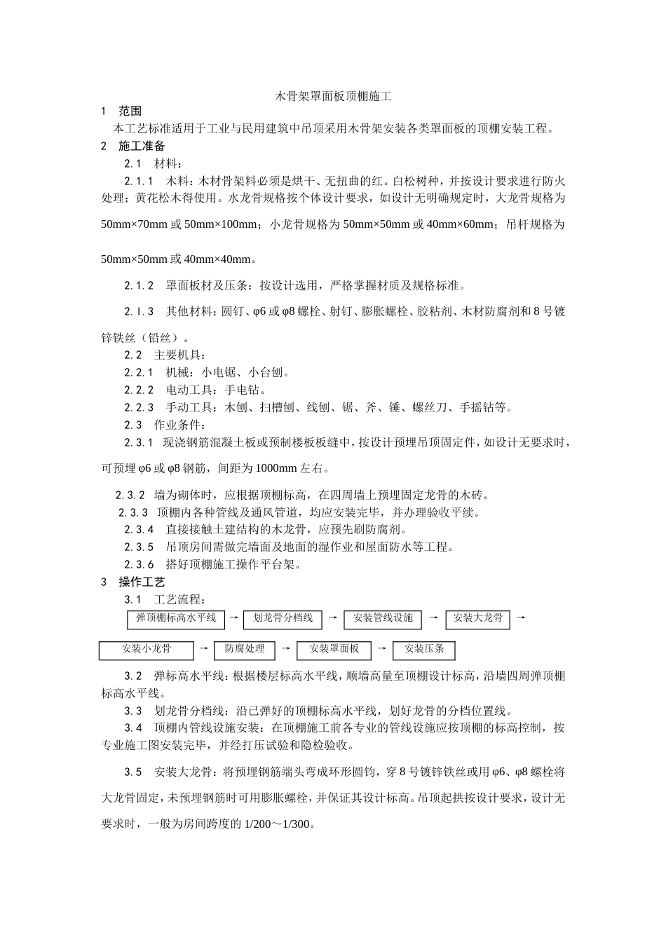 013木骨架罩面板顶棚施工工艺[3页]_第1页