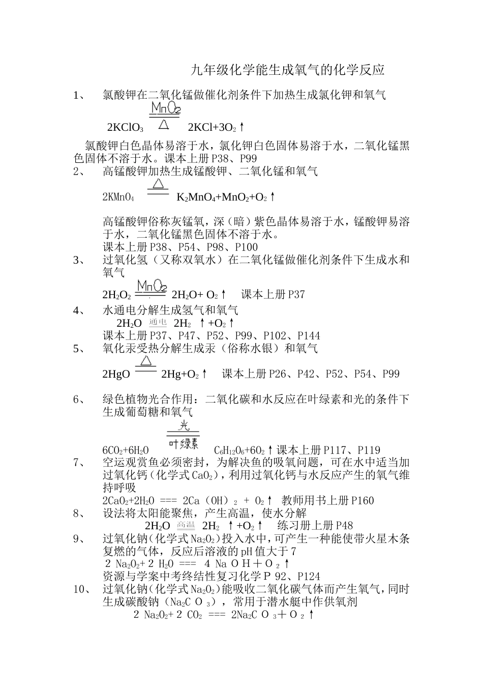 能生产氧气的化学反应_第1页