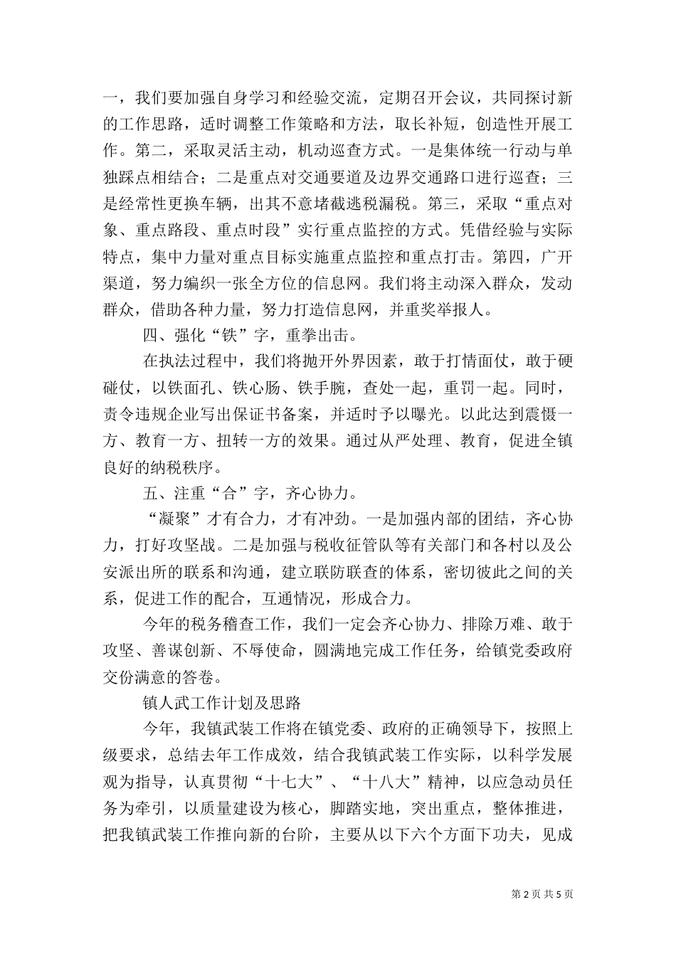 税务稽查工作计划及思路2篇_第2页