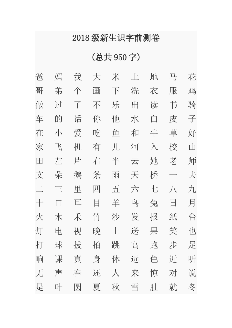 人教版小学一年级识字表学龄儿童的生字表_第1页