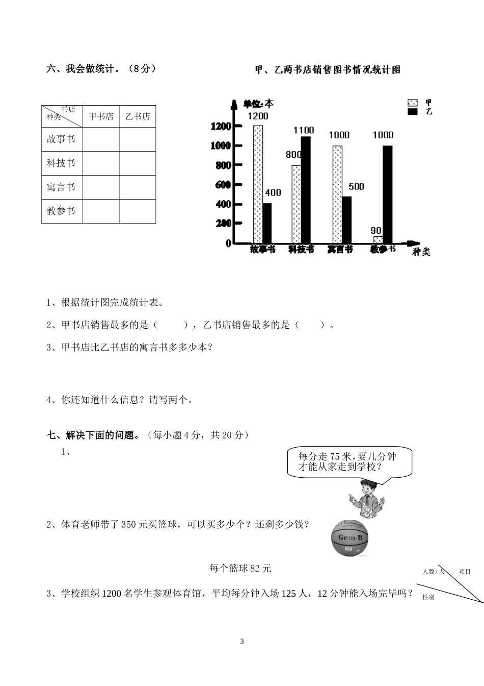 2007学年小学数学第七册第五次练习[4页]_第3页