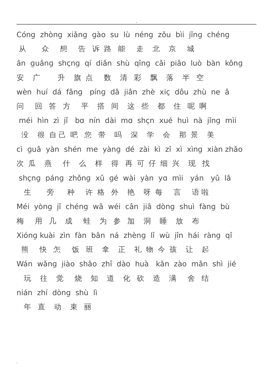 小学一年级生字表汇总_第3页