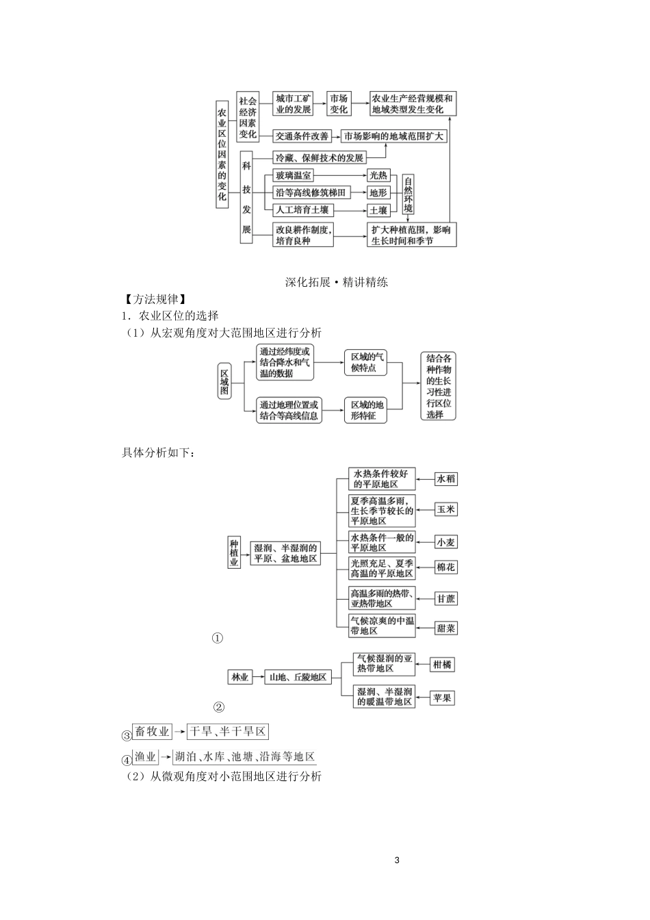 统考版2023版高三地理一轮复习第24讲农业区位因素与农业地域类型讲义_第3页