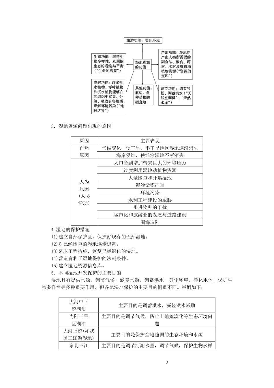 统考版2023版高三地理一轮复习第31讲湿地资源的开发与保护__以洞庭湖区为例讲义_第3页