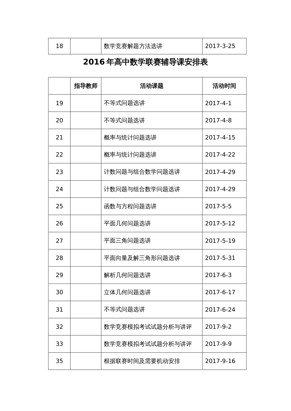 20162017学年高中数学竞赛辅导计划_第3页