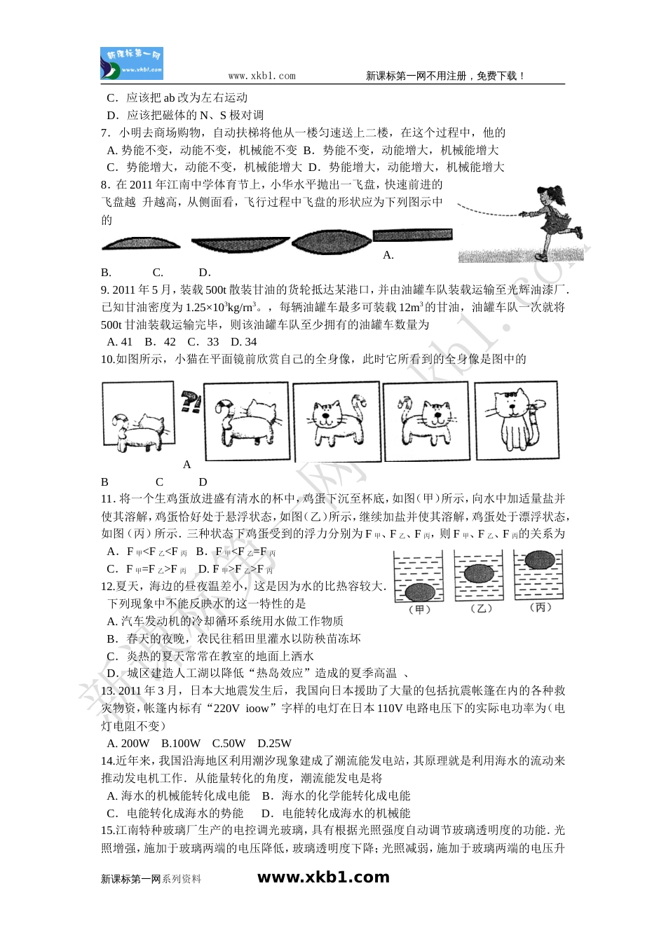 2011常州市中考物理试卷[6页]_第2页