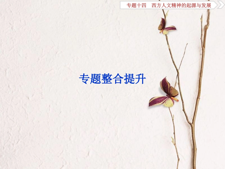 （全国通用）高考历史一轮复习 专题十四 西方人文精神的起源与发展专题整合提升课件_第1页