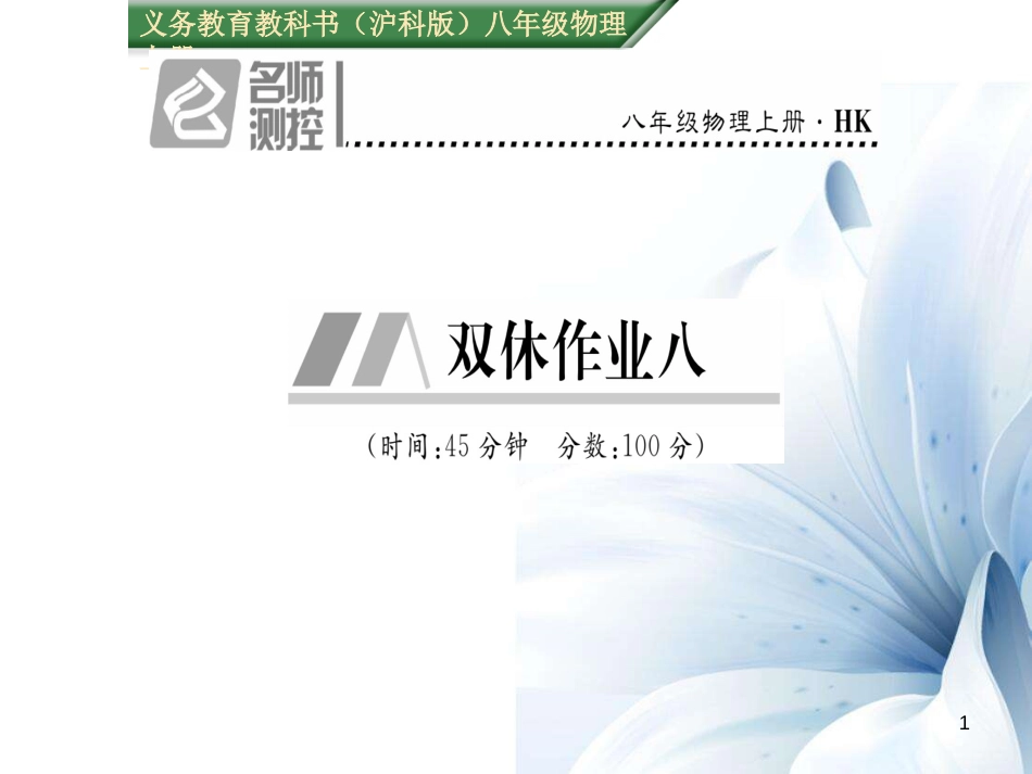 八年级物理全册 第6章 熟悉而陌生的力双休作业八课件 （新版）沪科版[共23页]_第1页