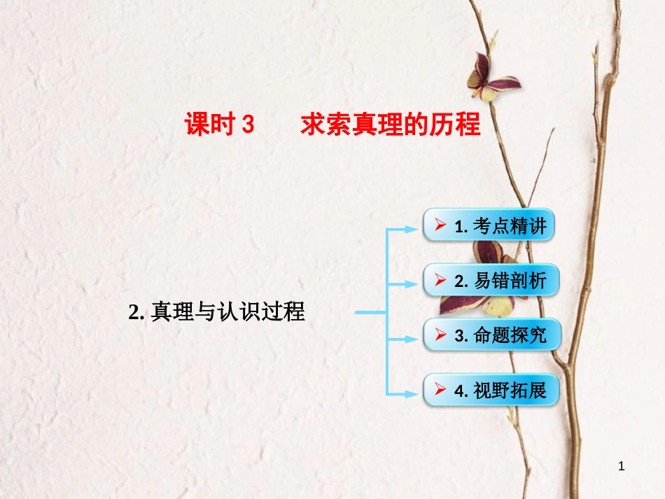 （全国通用Ⅱ）高考政治一轮复习 考点专题 模块4 单元14 课时3 求索真理的历程 考点二 真理与认识过程课件_第1页