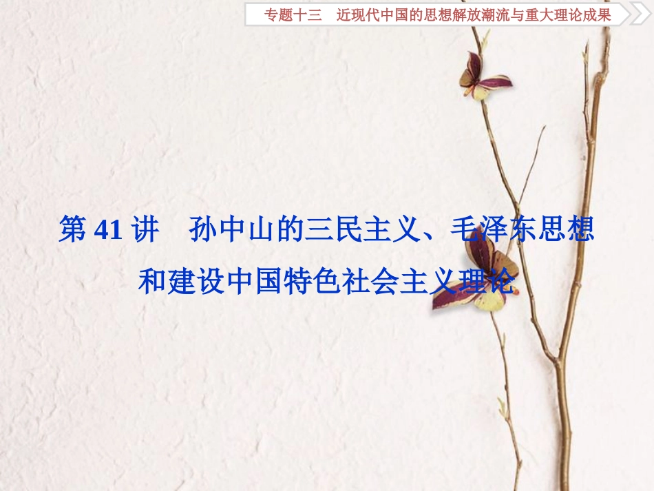（全国通用）高考历史一轮复习 专题十三 近现代中国的思想解放潮流与重大理论成果 第41讲 孙中山的三民主义、毛泽东思想和建设中国特色社会主义理论课件_第1页