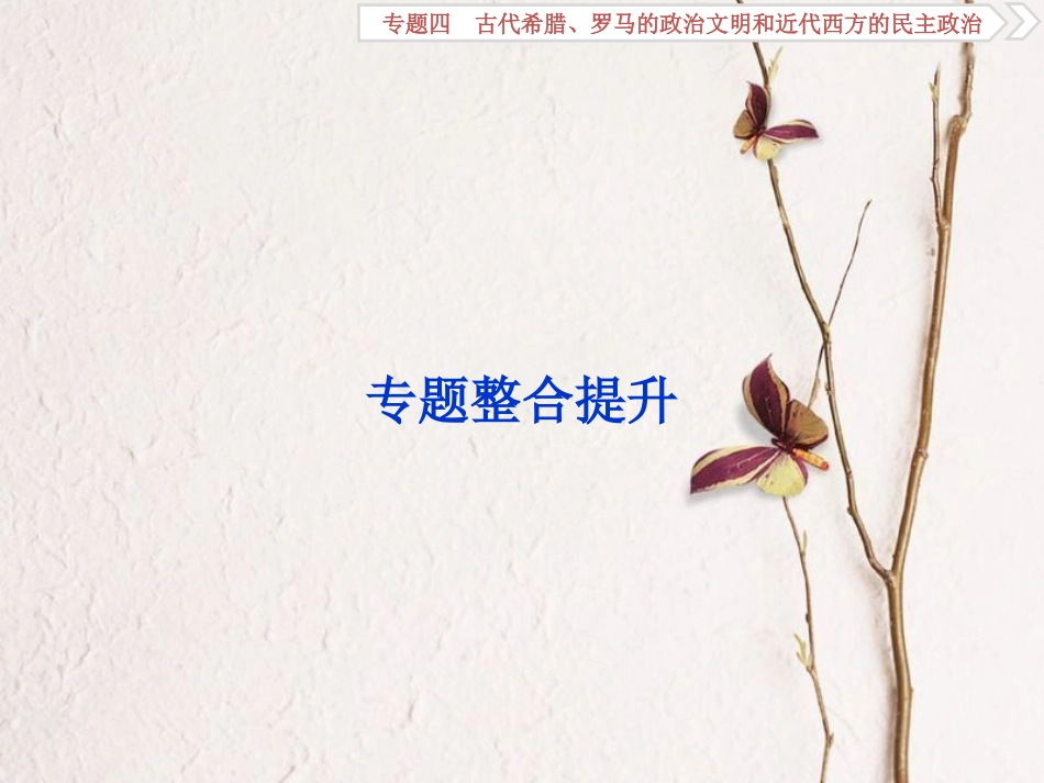 （全国通用）高考历史一轮复习 专题四 古代希腊、罗马的政治文明和近代西方的民主政治专题整合提升课件_第1页