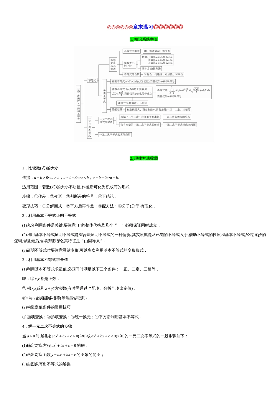 专题07 一元二次函数、方程和不等式（知识梳理）-2020-2021学年高一数学单元复习一遍过（人教A版2019必修第一册）_第1页