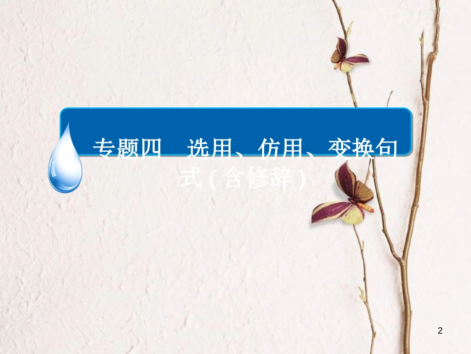 （全国通用）高考语文一轮总复习 第1部分 语言文字运用 专题总结4 选用、仿用、变换句式（含修辞）课件_第2页