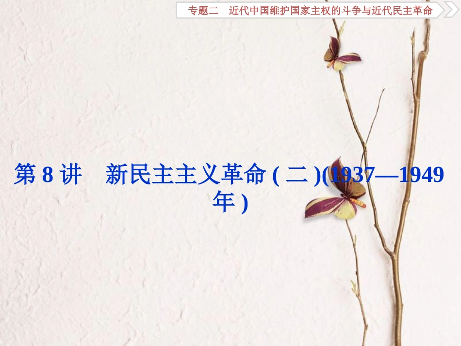（全国通用）高考历史一轮复习 专题二 近代中国维护国家主权的斗争与近代民主革命 第8讲 新民主主义革命(二)(1937—1949年)课件_第1页