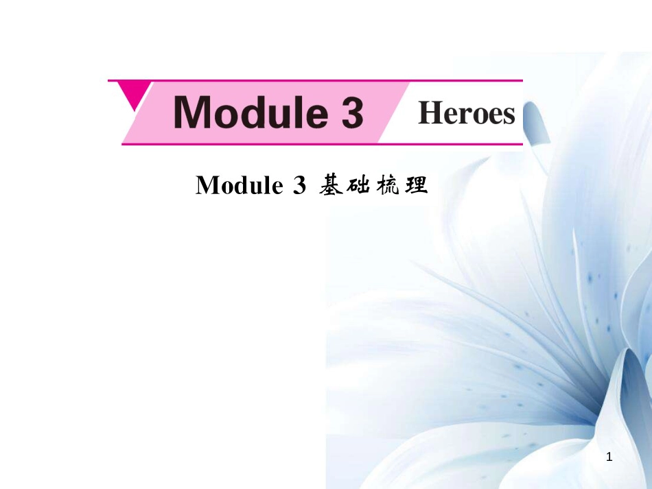 九年级英语上册 Module 3 Heroes基础梳理课件 （新版）外研版[共7页]_第1页