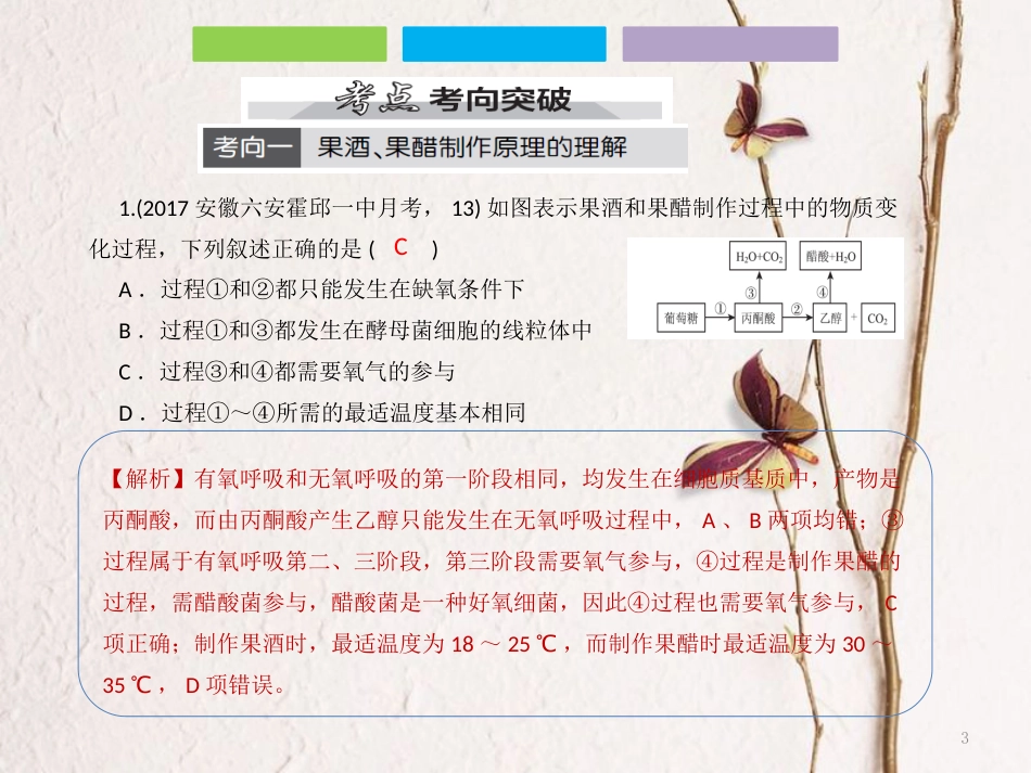 （全国卷 地区专用）高考生物总复习 第十二单元 生物技术实践 第1讲 生物技术在食品加工及其他方面的应用课件[共29页]_第3页