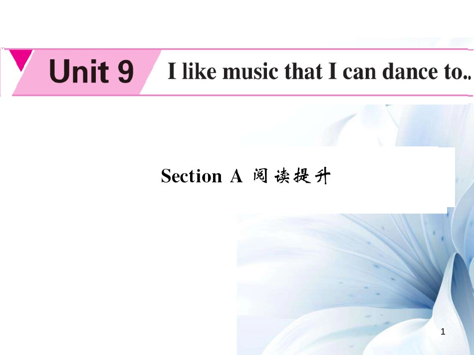 九年级英语全册 Unit 9 I like the music that I can dance to Section A阅读提升课件 （新版）人教新目标版[共9页]_第1页