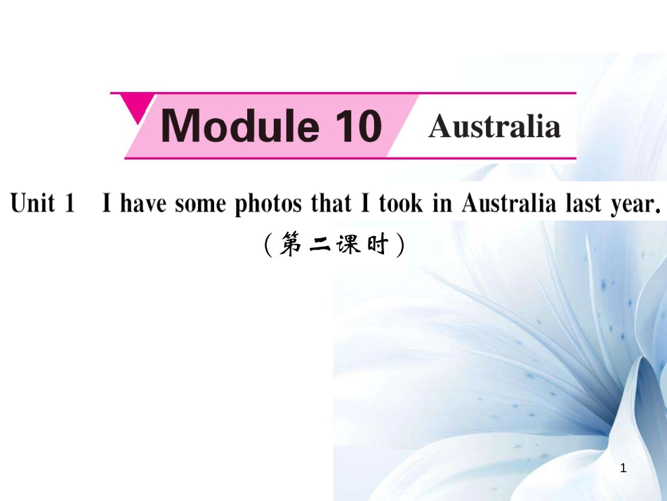 九年级英语上册 Module 10 Australia Unit 1 I have some photos that I took in Australia last year（第2课时）课件 （新版）外研版[共5页]_第1页