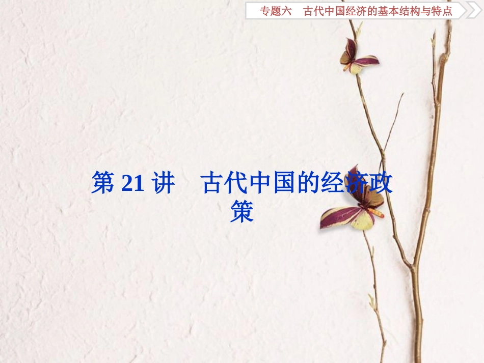 （全国通用）高考历史一轮复习 专题六 古代中国经济的基本结构与特点 第21讲 古代中国的经济政策课件_第1页