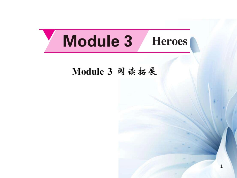 九年级英语上册 Module 3 Heroes阅读拓展课件 （新版）外研版[共8页]_第1页