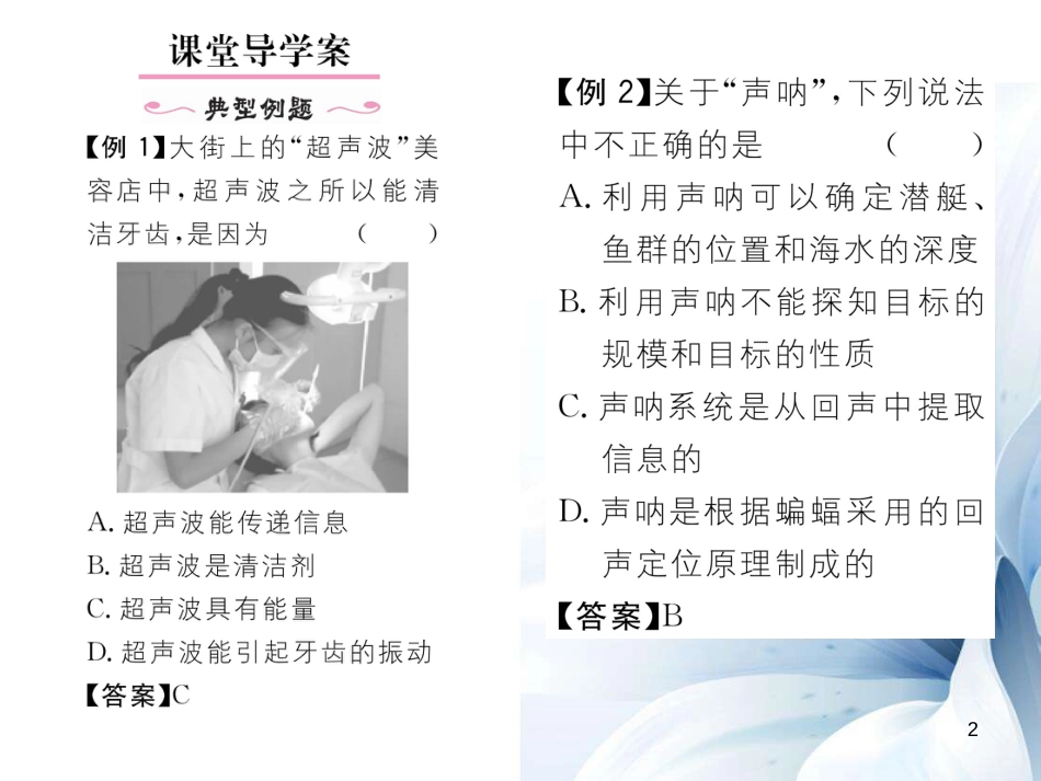 八年级物理上册 2.3 声的利用作业课件 （新版）新人教版[共16页]_第2页