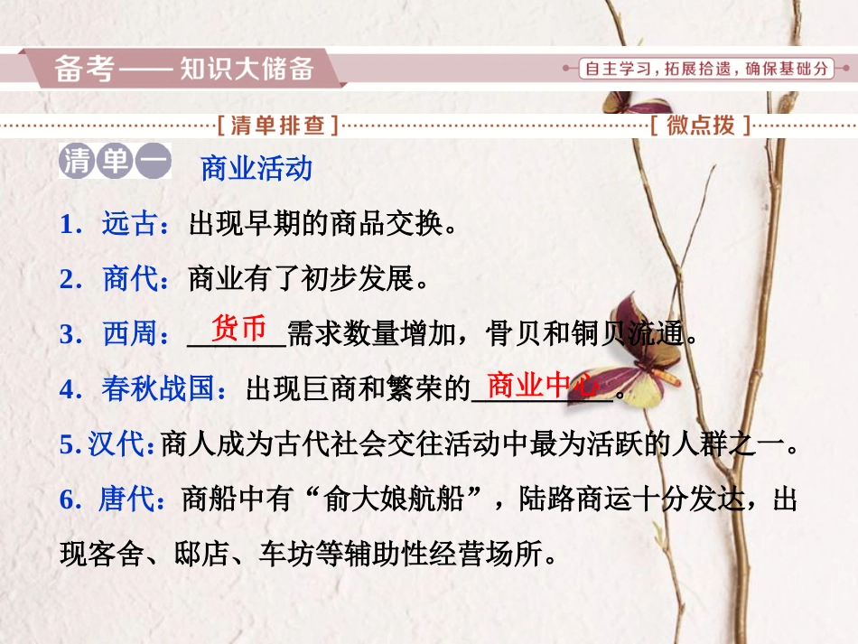 （全国通用）高考历史一轮复习 专题六 古代中国经济的基本结构与特点 第20讲 古代中国的商业经济课件_第2页