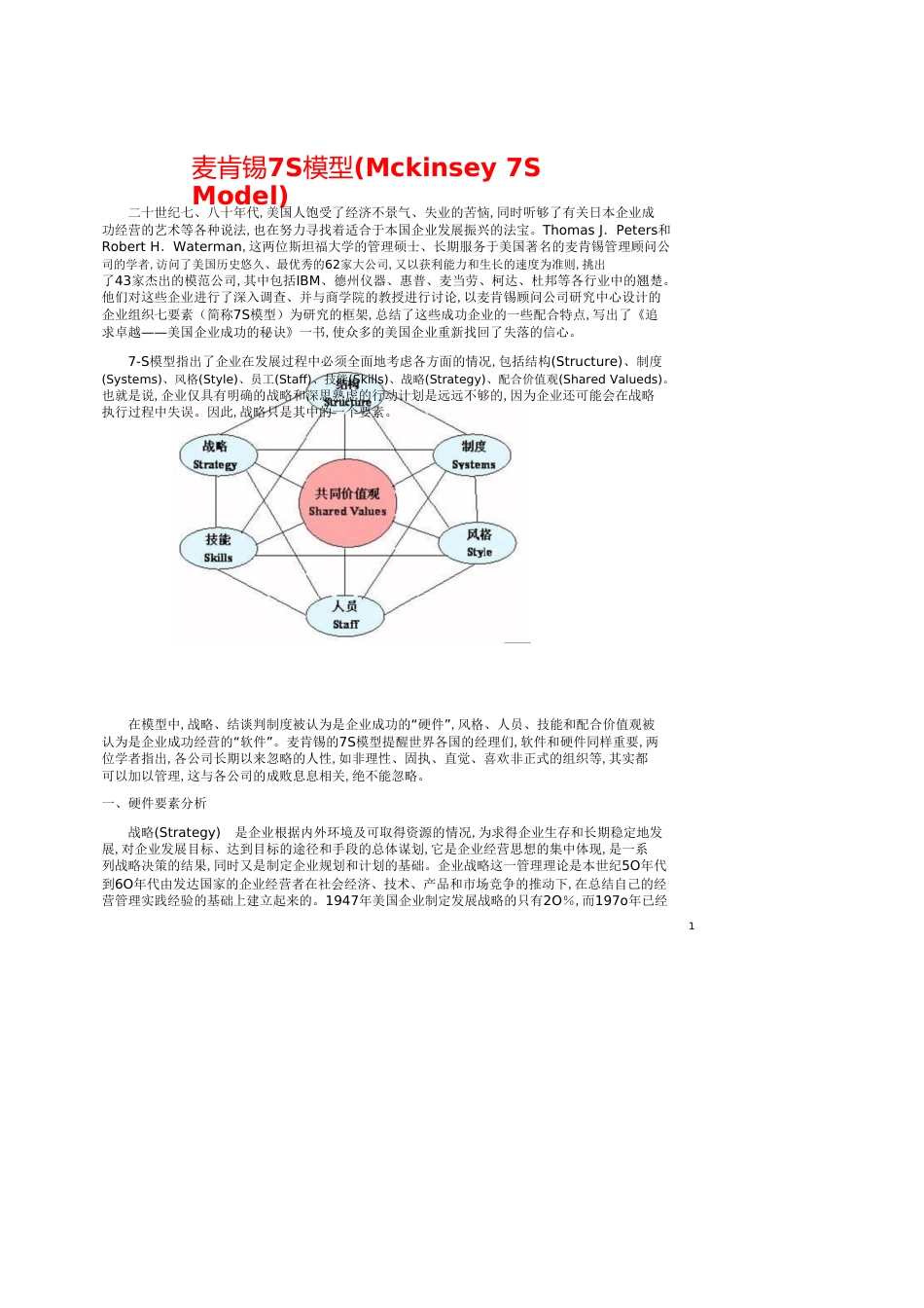 麦肯锡7S模型_Mckinsey 7S Model_[共6页]_第1页