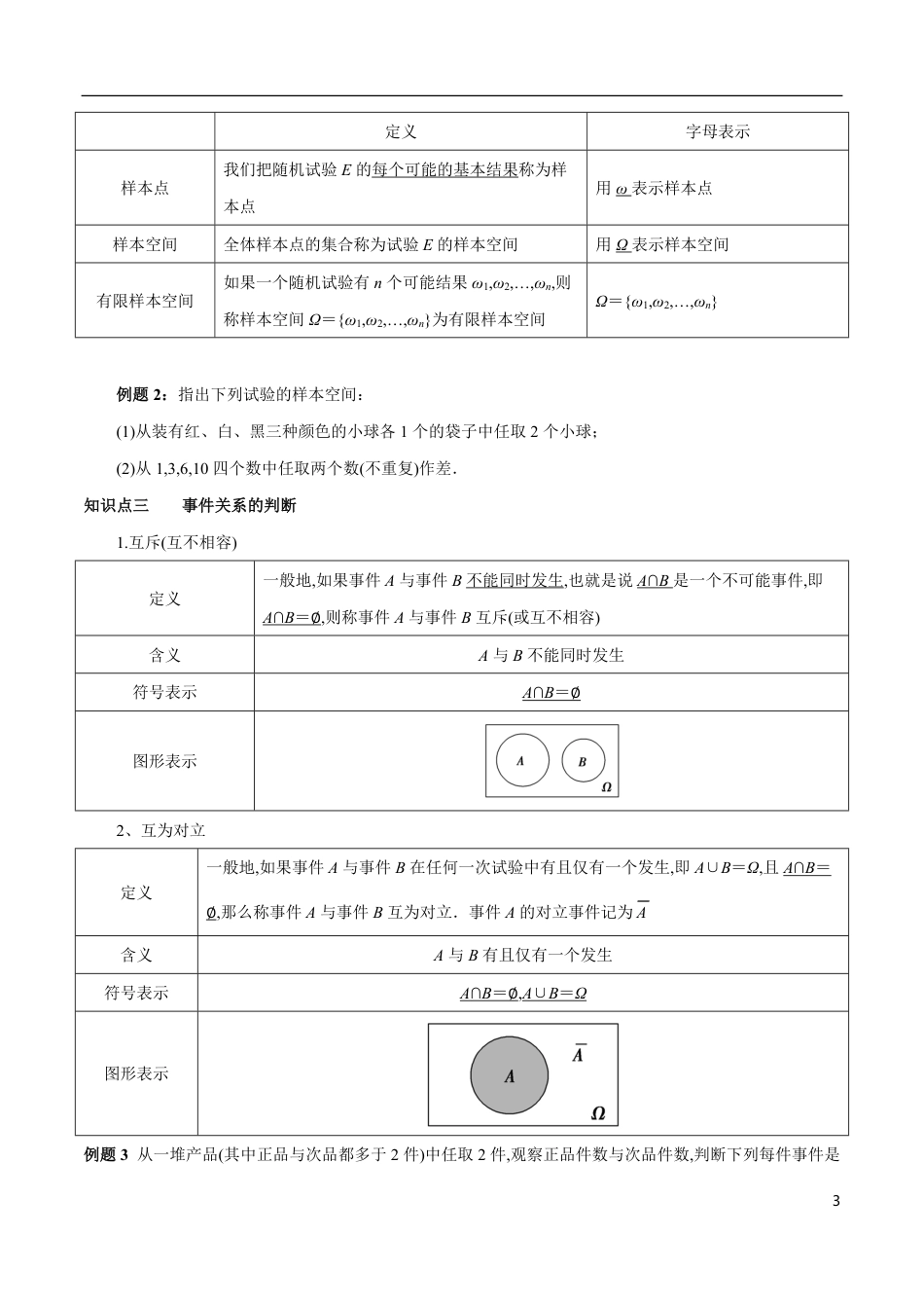 专题18 随机事件与概率（知识精讲）（原卷版）_第3页