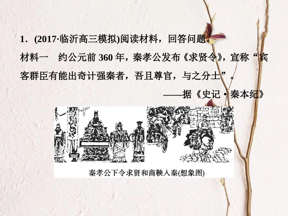（全国通用）高考历史一轮复习 历史上重大改革回眸 第1讲 古代历史上的重大改革通关真知大演练课件 选修1_第1页
