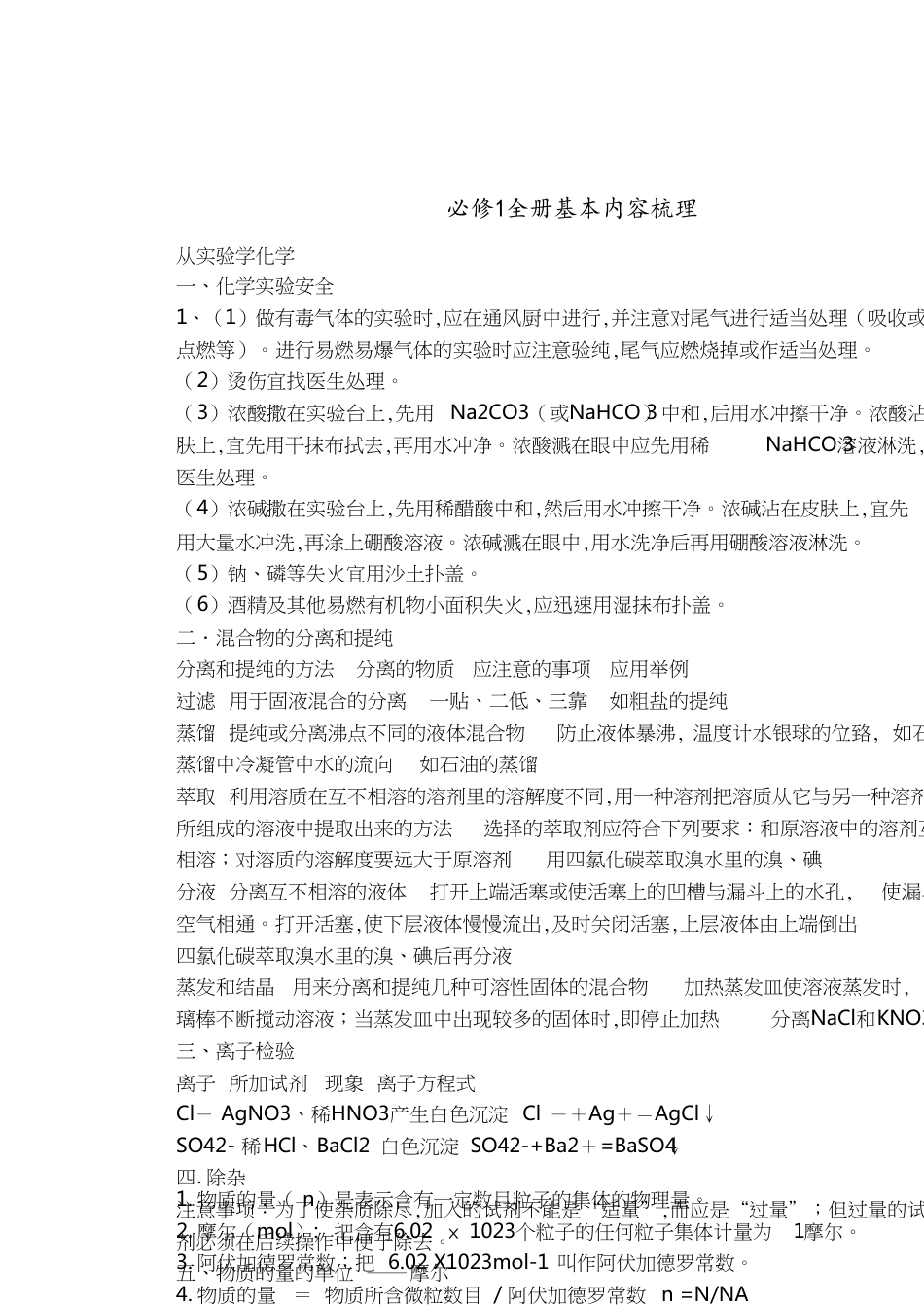 高一化学必修一知识点总结[共8页]_第1页
