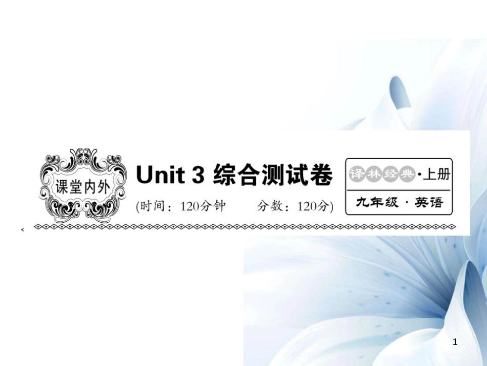 九年级英语上册 Unit 3 Teenage problems综合测试卷课件 （新版）牛津版[共23页]_第1页